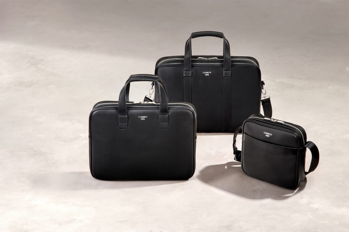 Briefcase, laptop sleeve and messenger bag in black — Cerruti 1881